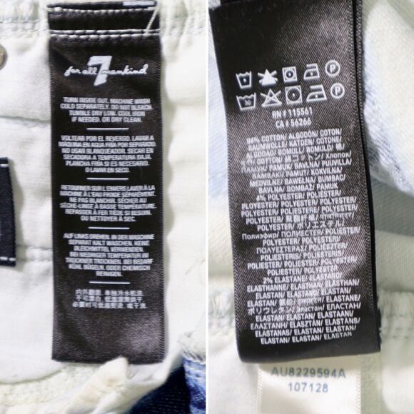 7 For All Mankind Size 27 High Waist Ankle Skinny Jeans Ocean White - Picture 10 of 12